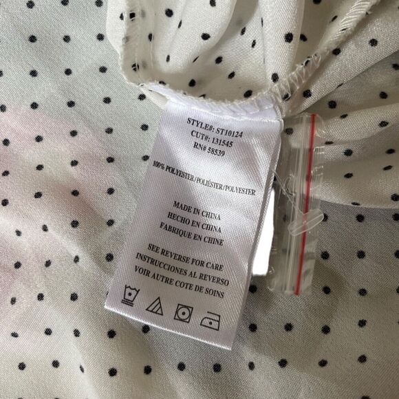 Kut From The Kloth Women’s Tunic Long Sleeve Polka Dot Front Button Shirt US XL - Picture 12 of 13